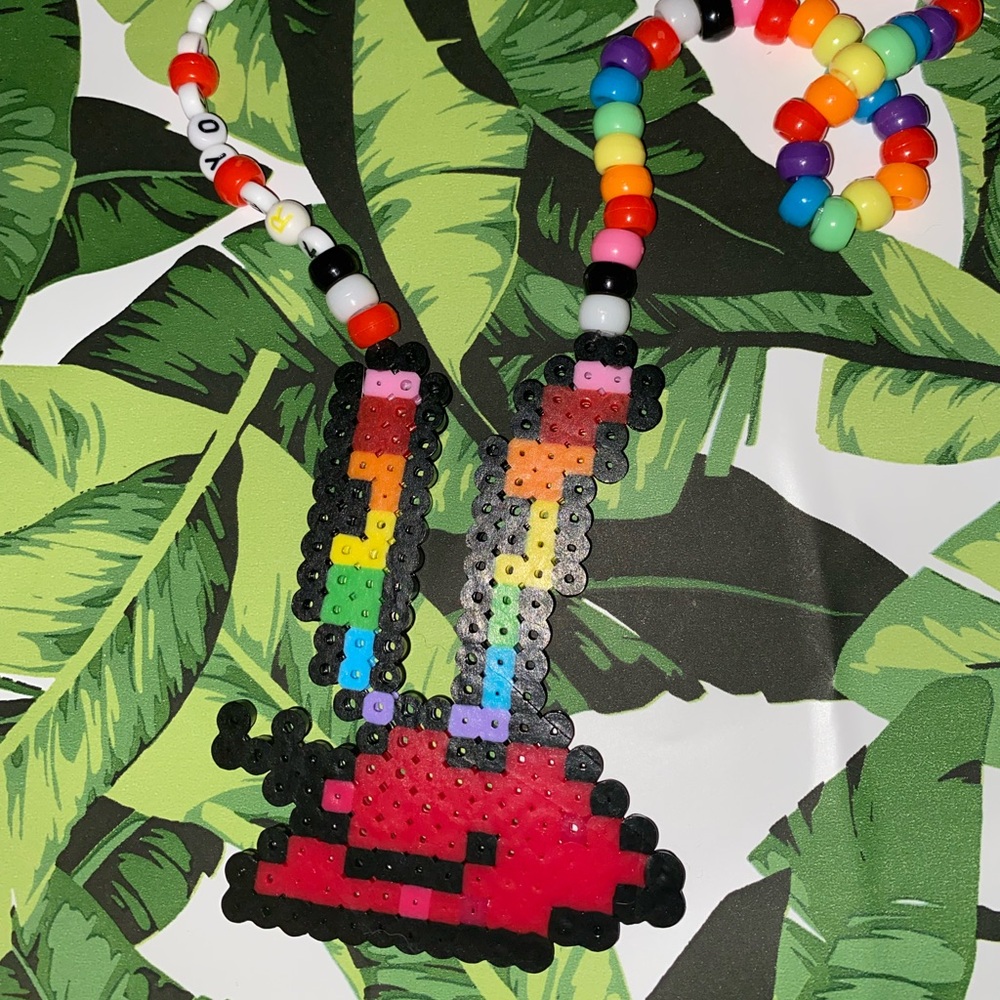 Mr Krabs from SpongeBob SquarePants  EDM perler Kandi necklace